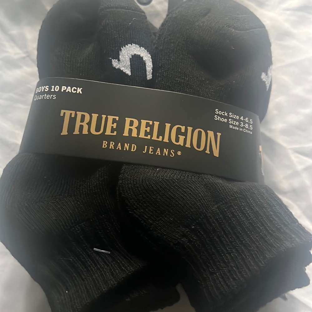 KIDS TRUE RELIGION BLACK SOCKS
